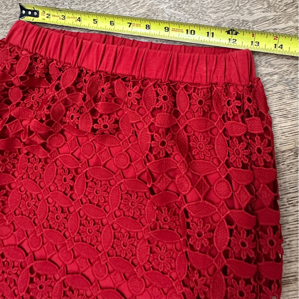 Lili’s Closet Crochet Red Lace Midi Skirt Small - Picture 11 of 15